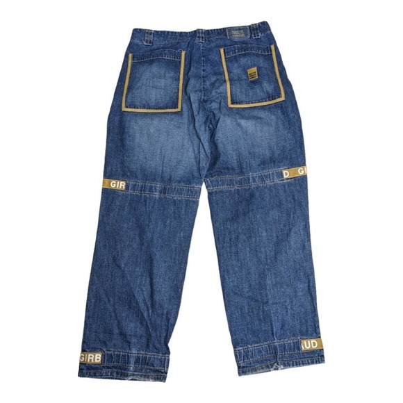 Marithe Francois Girbaud Blue Relaxed Jeans with Reflective Strips - Picture 2 of 16